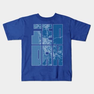 Jeddah, Makkah, Saudi Arabia City Map Typography - Blueprint Kids T-Shirt